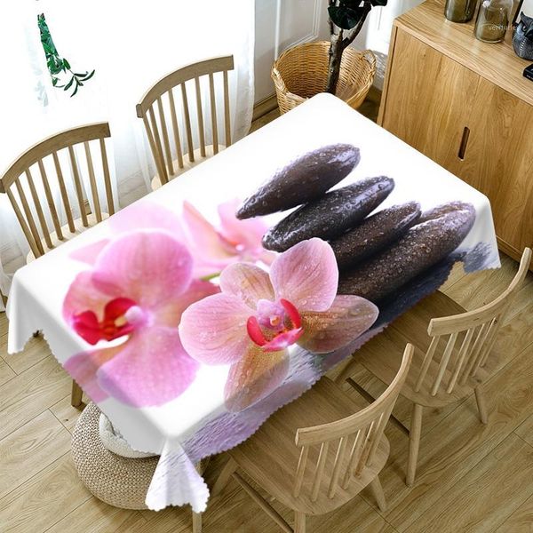 

3d colorful flower tablecloth washable cloth thicken cotton rectangular and round table cloth for wedding customizable size1