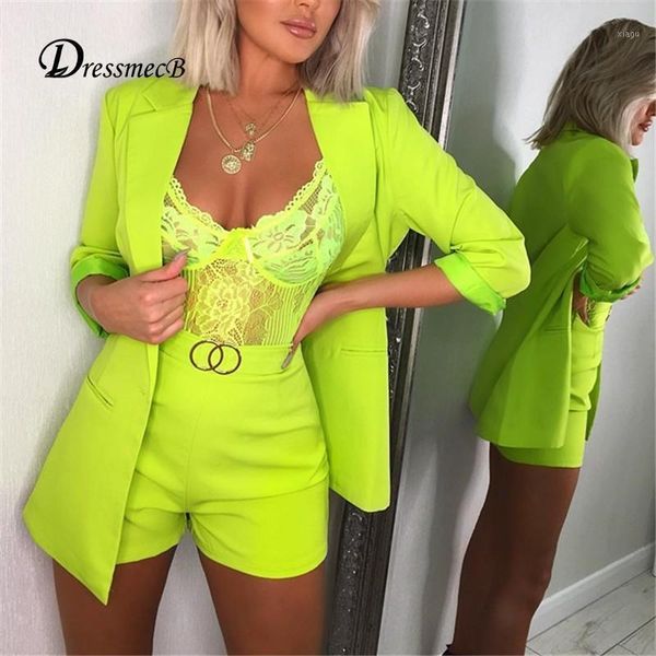 

dressmecb two piece set and pants 2 piece set women office pants suits long sleeve two outfits summer women suit1, White