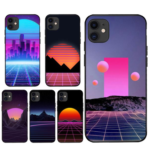 

vaporwave neon 80s case for iphone 12 mini 11 pro x xr xs max se 2020 6s 7 8 plus 5s cover