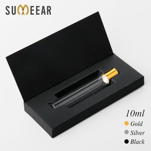

10 pieces/lot gift perfume bottles package box with roll on essential oil bottle empty steel ball bottle cosmetic for travel1