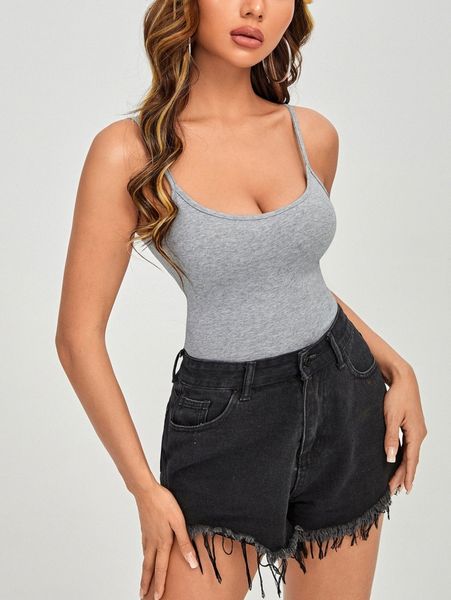 

petite solid slim cami 08kg#, White