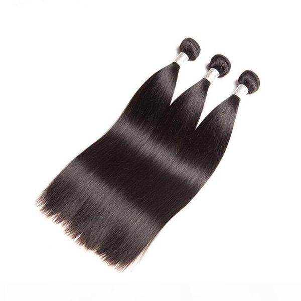 

9a burmese straight virgin hair 4 bundles 400g lot unprocessed remy human hair extensions weaves natural color silk smooth texture, Black