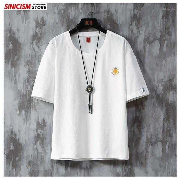

mrgoldenbowl store men's harajuku summer streetwear tshirts 2020 men cotton linen tshirts male embroidery clothing oversize tees1, White;black