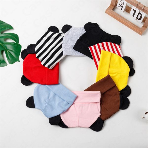 

infant baby cartoon rabbit ear cotton hat kids boys girls autumn winter fashion outdoor 2-layers warm hats solid color head wear f101601, Yellow