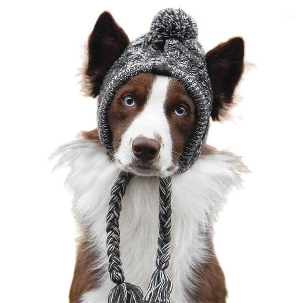 

pet supplies autumn and winter fur ball warm and windproof puff ball knitting method dog fighting hat1