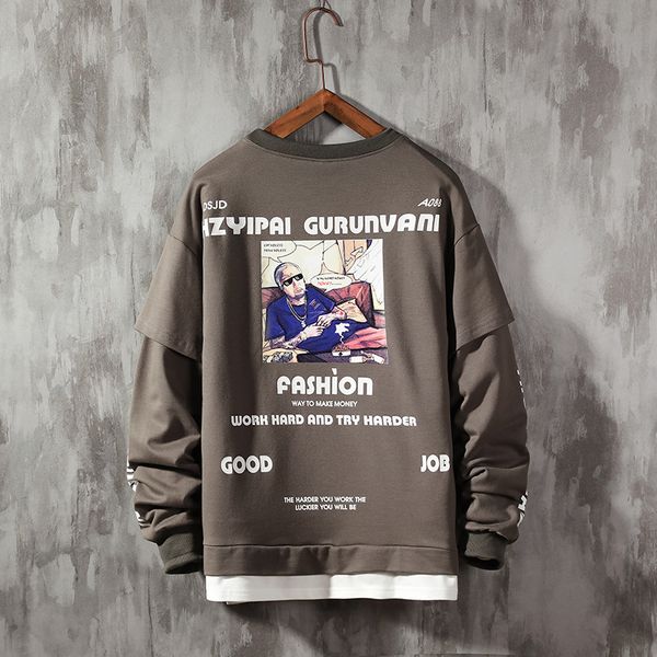 

funny print sweatshirt men women digital printing casual hoodies hipster cotton sweatshirts outerwear, Black
