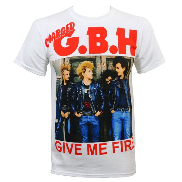 

charged g.b.h. men's give me fire white t-shirt sport hooded sweatshirt hoodie
