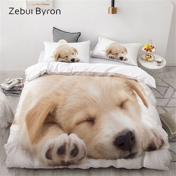 Set di biancheria da letto di lusso 3D personalizzato / King / Europa / USA, set copripiumino, set copripiumino / coperta, modello di cani da compagnia animali da letto, drop ship 201209