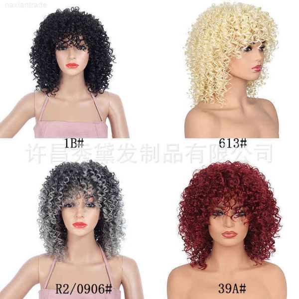

small wig new golden ffy women's short curly heaear, Black