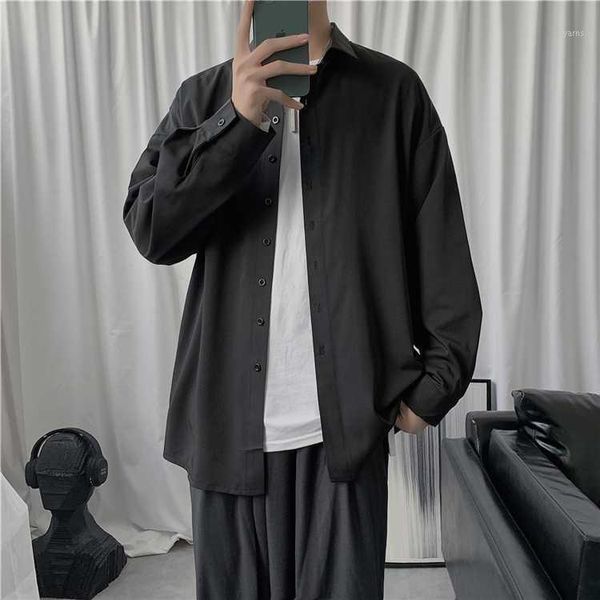 

2020 spring and autumn new youth popular solid color long-sleeved shirt fashion casual loose wild black / white -2xl1, White;black