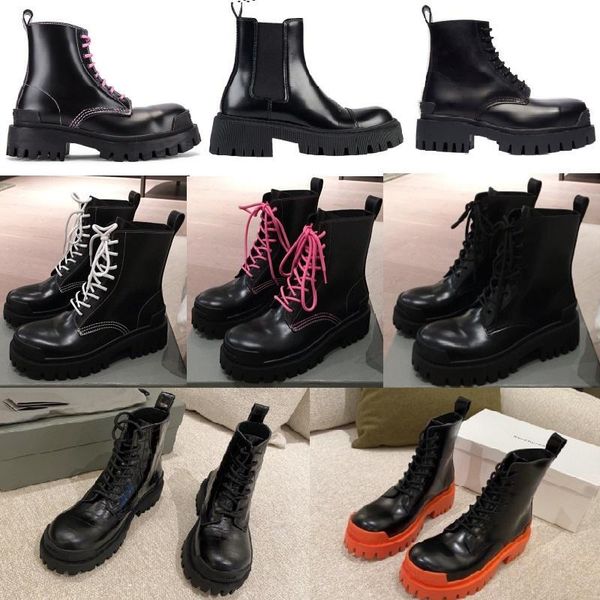 

2023 new classic martin boots women ankle booties men women boot strike leather thick bottom british style motorcycle boots color matc k0h6#, Black