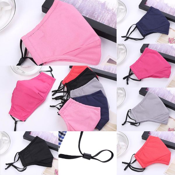 

reusable cotton face masks with filter pm2.5 mouth anti-dust fabric fliter mask washable drop ship 5 naosa