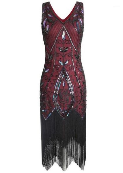 

factory drop shipping women 1920s flapper dress gatsby vintage plus size roaring 20s costume dresses fringed for party prom1, White;black