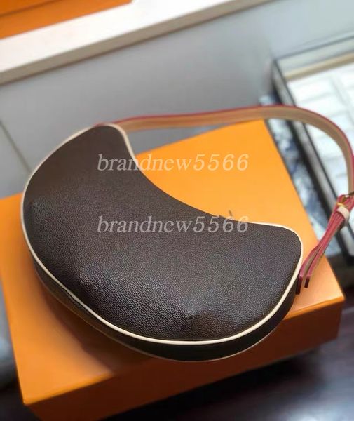 

vintage design underarm bags women's pochette croissant shoulder bag 26cm genuine leather handbags purse women clutch hobo bags 51511