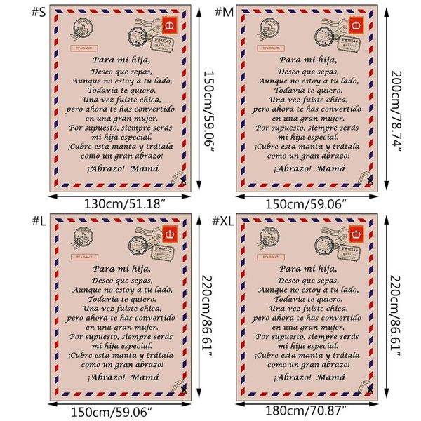 

blankets personalized flannel blanket to daughter son spanish letter printed quilts mother encourage and love for girls boys gift
