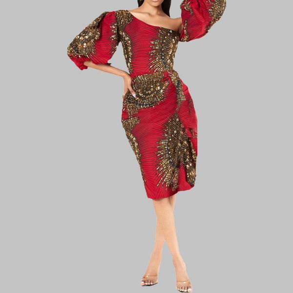 

2021 america dressed in fashion design autumn stiletto print short sleeve back split irregular collar 19ul, Black;gray