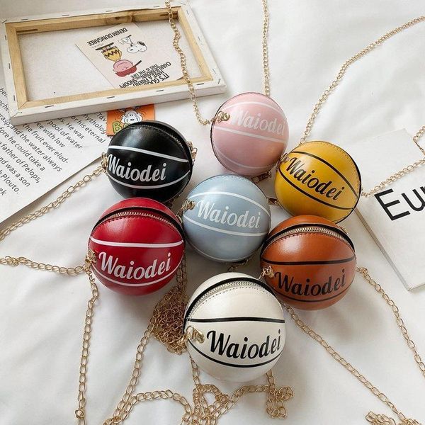 

female mini round tote fashion women chains handbag creative letter shoulder messenger bag women's crossbody