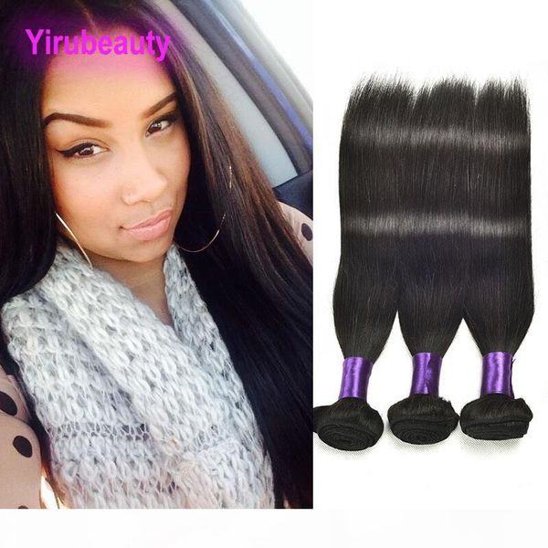 

brazilian virgin hair 3 bundles straight human hair bundles 3 pieces lot silky straight 8-30 inch double hair extensions, Black