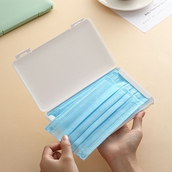 

masks bag compact dust proof and anti-pollution case clip-for school office portable plastic mask storage box
