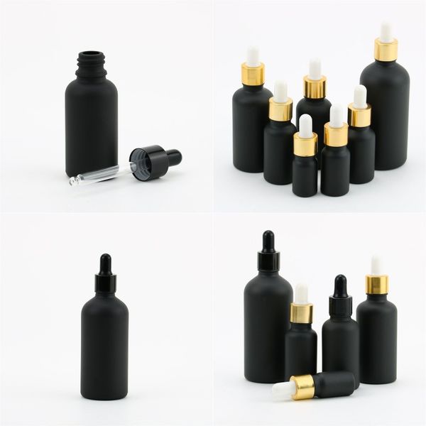 

black matte frosting bottle glass dropper light avoiding essence mug fragrance separate cup rubber head flat 1 68jg b2