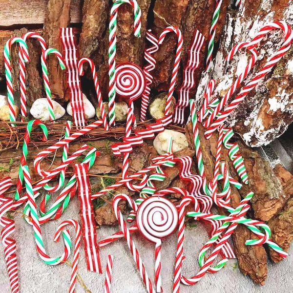 

bigger colorful candy crutches cane decorations plastic gift 2021 new year christmas pendant good