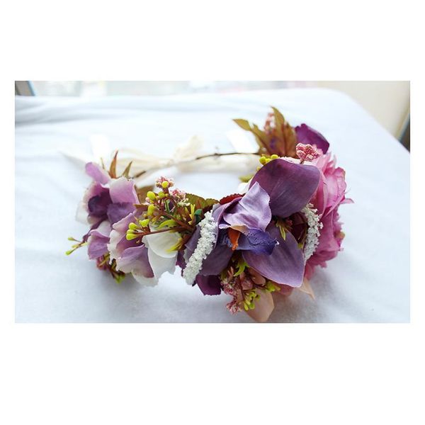 

new bridal flower headband wreath hairband bridesmaid headdress party flower hair accessories wedding flower crown qylspx
