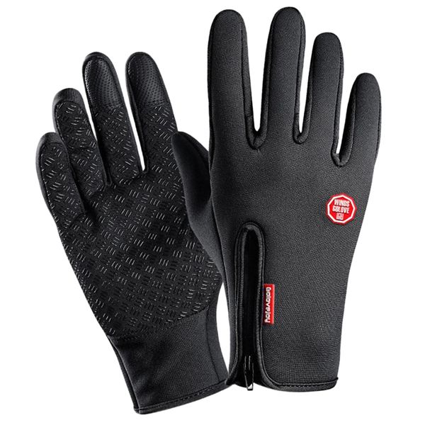 

men women winter thermal gloves touch screen glove water resistant windproof warm for driving cycling running, Blue;gray