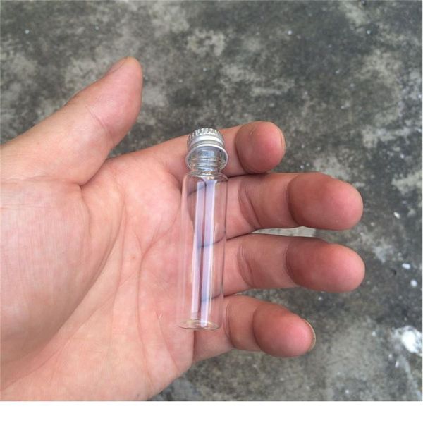 

6ml 16*60*8mm glass bottles crafts cute bottles aluminum screw caps empty wishing bottles jars decorate 100pcs bbygzg