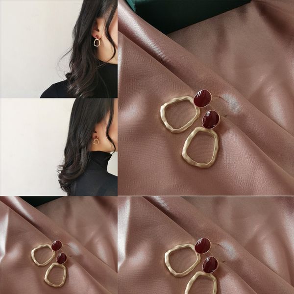 

k27d fahsion women steel three earrings stud nail for stainless silver gold ethnic earring rose mix color earrings couples fine, Golden