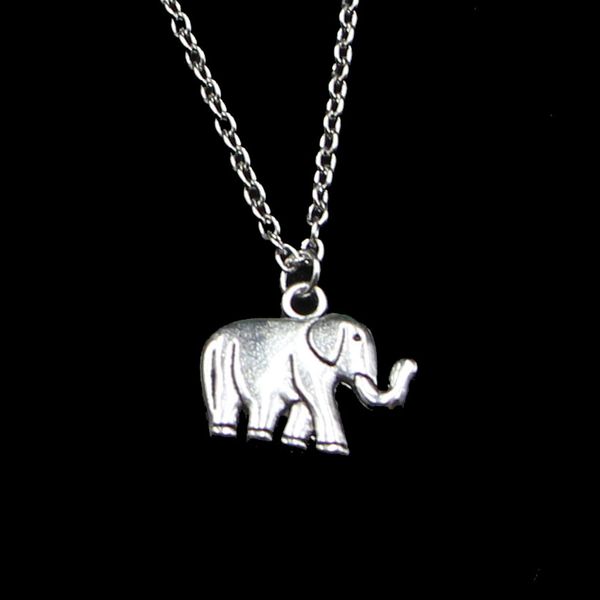 Moda 21*18*5mm catena a maglie con ciondolo a due facce con elefante per collana girocollo femminile regalo creativo per feste di gioielli