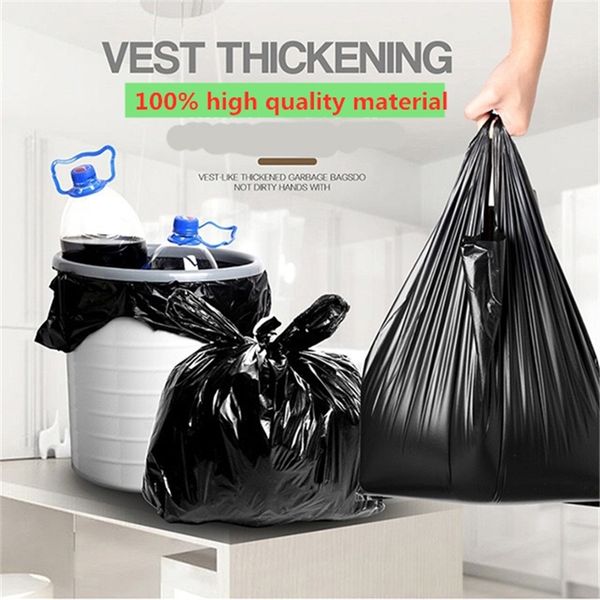 

50pcs garbage bag disposable environmental protection garbage bag load-bearing super toughness thickened portable black cleaning bag