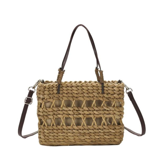 

summer 2020 european and american style woman straw small square bag pure color single shoulder slant span recreational handbag