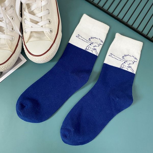 

мо хуан мультфильм headlovely princecolor matchingsweet и freshkorean versioncollege stylefashionmedium трубка носок повелительница носков м, Black