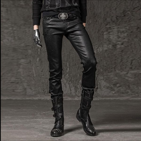 

2020 bright personality stretch pants thin men's dj nightclub singer costumes t3ym, White;black