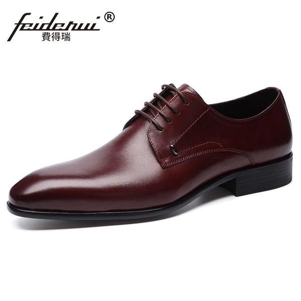 

italian style luxury man formal dress shoes genuine leather derby oxfords pointed toe men's wedding bridal party flats nh72, Black