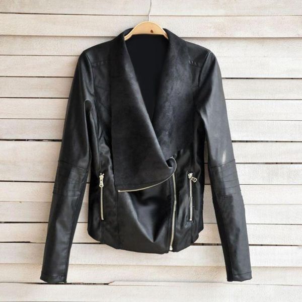 

women's leather & faux gothic coats women winter autumn fashion motorcycle jacket black outerwear pu coat 20211