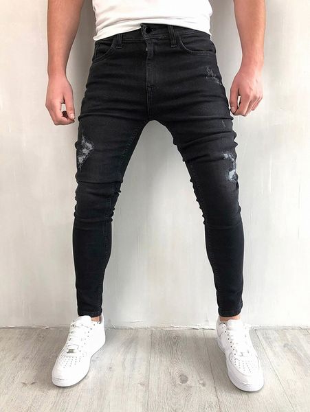 

men ripped skinny jeans l1ar#, Blue