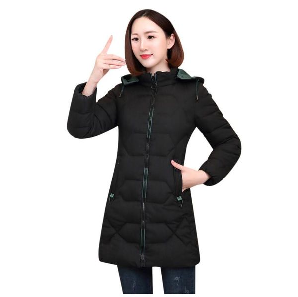 

women's down & parkas winter women coat 2021 plus size elegant warm loose hoodies long coats female oversize hoody overcoat manteau fem, Black