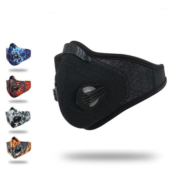 

cycling caps & masks pollution mask men women anti-dust windproof mountain bike running skiing anti-pollution face cover bike1, Black