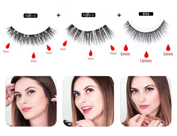 

magnetic eyelashes with eyeliner and tweezer 3 pairs 5 magnetic false eyelashes liquid eyeliner makeup set reusable eyelash glue-fre 20 sets