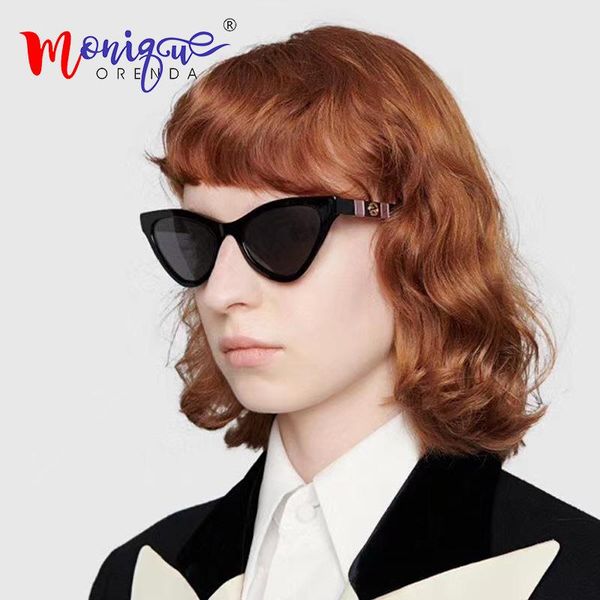 

fashion cat eye sunglasses women men colorblock frame vintage retro ladies cateye sun glasses female color lens uv400 oculos, White;black