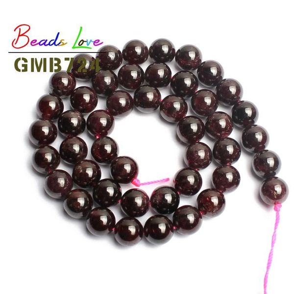 

natural stone darkred garnet round gem loose beads 4/6/8/10/12mm handmade diy bracelet for jewelry making wholesale 15 inch wmtcfy bdesybag