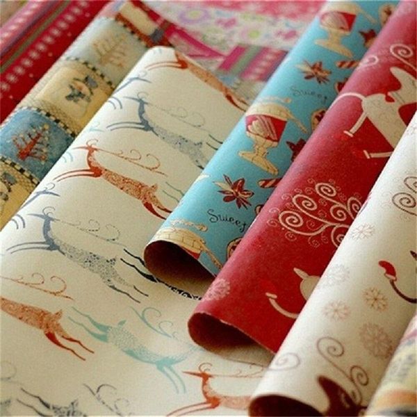 

1roll рождественский подарок упаковочная бумага xmas tree снежинка рождественские украшения для дома день рождения свадьба diy craft paper j