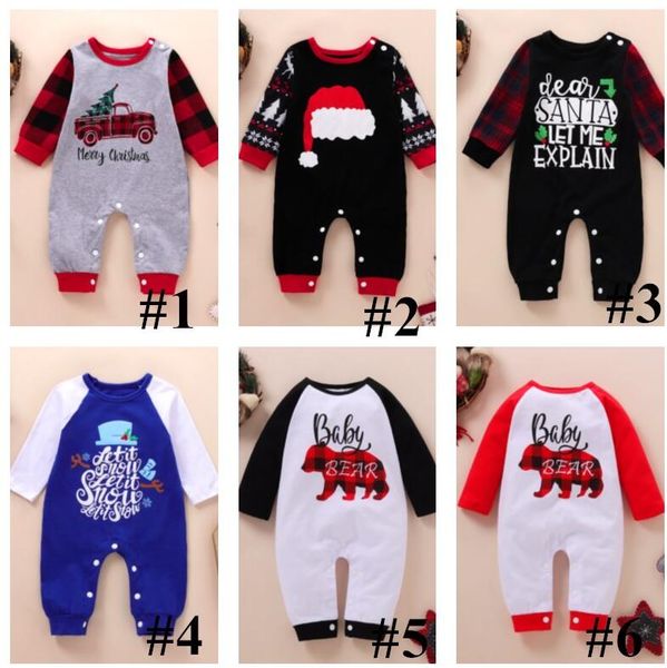 

christmas newborn rompers baby long sleeve jumpsuit baby boys girls one-piece pants toddler infant kids cartoon xmas playsuit outfit e102202, White
