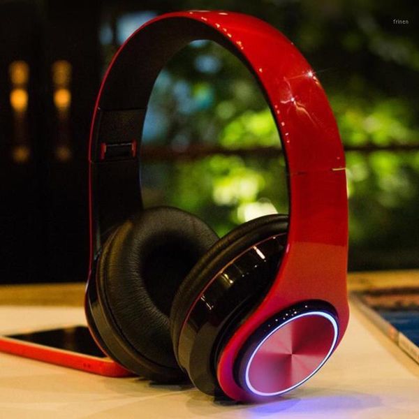 

headsets b39 led colorful breathing lights portable folding built-in fm wireless bluetooth headphones with mic support tf card mp3 player1