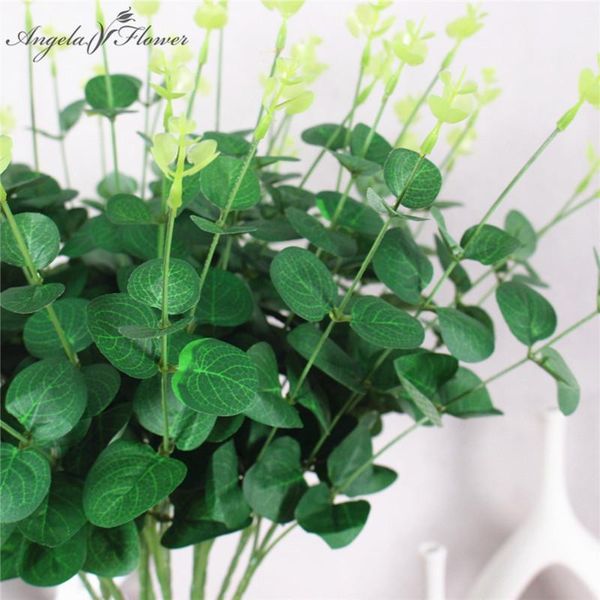 

artificial eucalyptus leaf green plants branch flower arranging accessories money leaves diy wedding home garden decor plants1