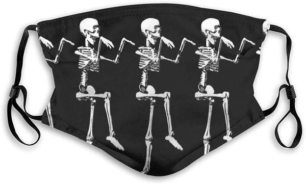 

women men mouth cover anti dust adjustable protective half face maskfunnyskeletonskulls(kids