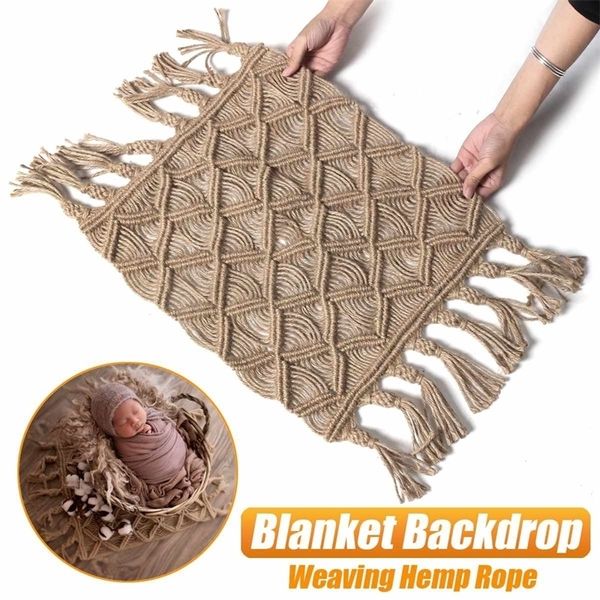 

new weaving hemp rope blanket posing backdrop for newborn pgraphy props baby p shoot accessories flokati pshoot y201009