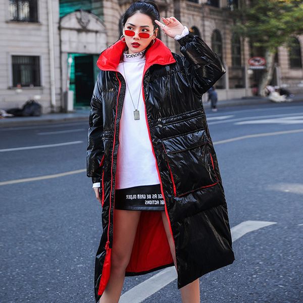 

winter long feathered parka duck feather thick and wide women's snow coat, 2020