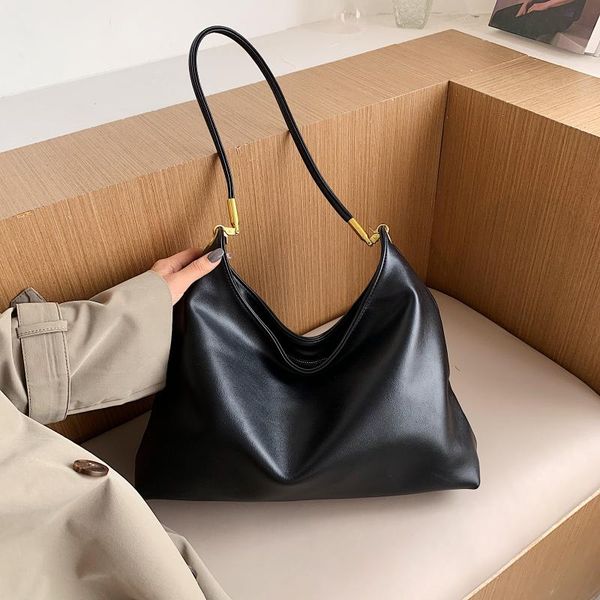 

fashion large capacity tote bags for women 2020 luxury soft pu leather shopping shoulder bag classic solid color female handbags